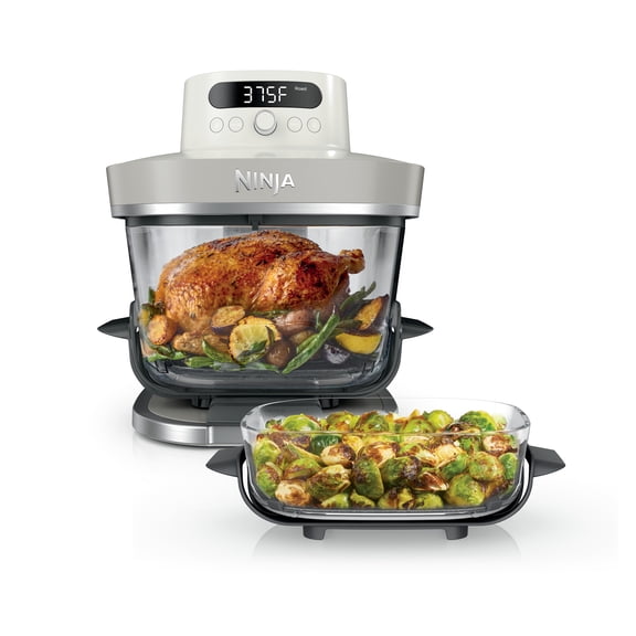 Ninja Crispi Pro 6-in-1 Glass Air Fryer, 6-Qt & 2.5-Qt Glass Containers with Lids, 6 Functions, Air Fry, Bake, Dishwasher Safe, AS101LG Dove