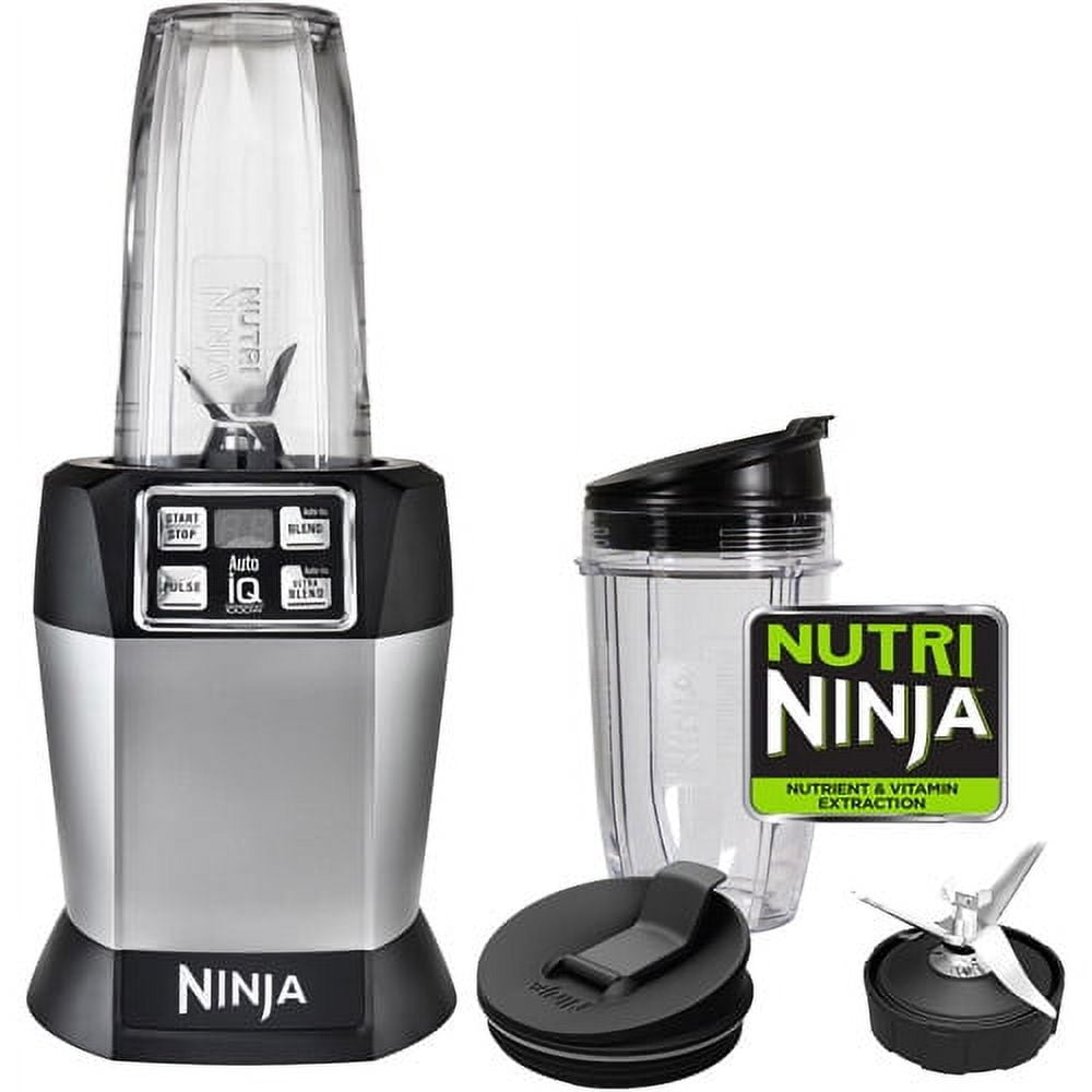  Ninja BL480D Nutri Personal Countertop Blender, Auto-iQ  Technology, 1000-Watts, for Frozen Drinks, Smoothies, Sauces & More, with  18-oz. & 24-oz. To-Go Cups & Spout Lids, Black/Silver: Home & Kitchen