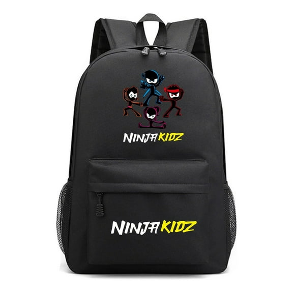 Ninja Backpack Cartoon Warriors School Bag Fun Lightweight Bookbag with Zipper Pocket & Side Mesh Ideal for Travel, Study, and Sleepovers