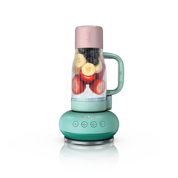 Ninja BlendBOSS 24-Oz Personal Blender, for Smoothies & Frozen Drinks, Travel Tumbler with LeakProof Lid and Chug Spout, Auto-iQ Technology, 1200 Peak Watts, DB300MT Mint Cotton Candy