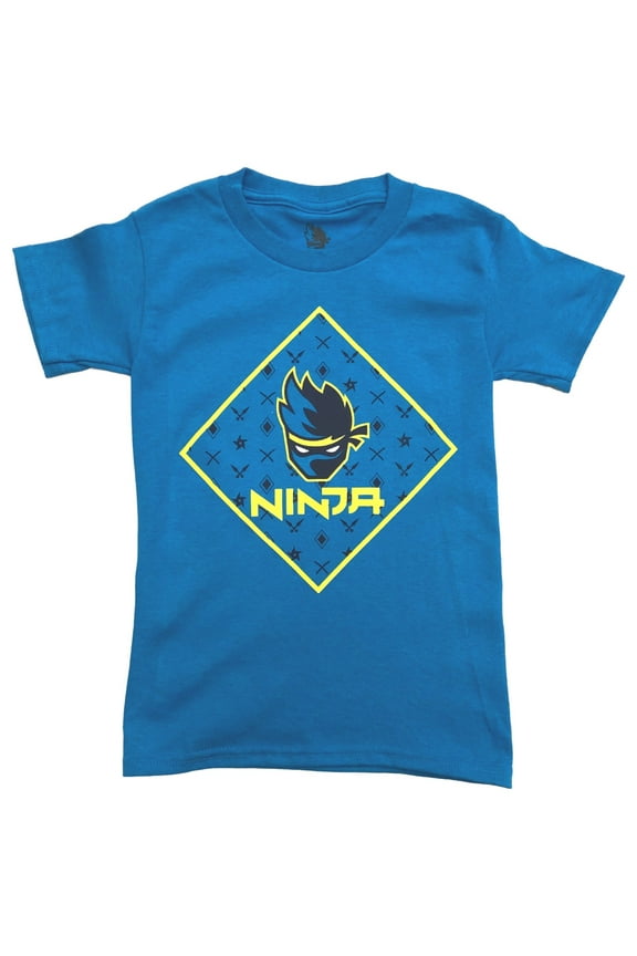 Boys Blue Short Sleeve Streamer Tee Shirt Gamer T-Shirt Small