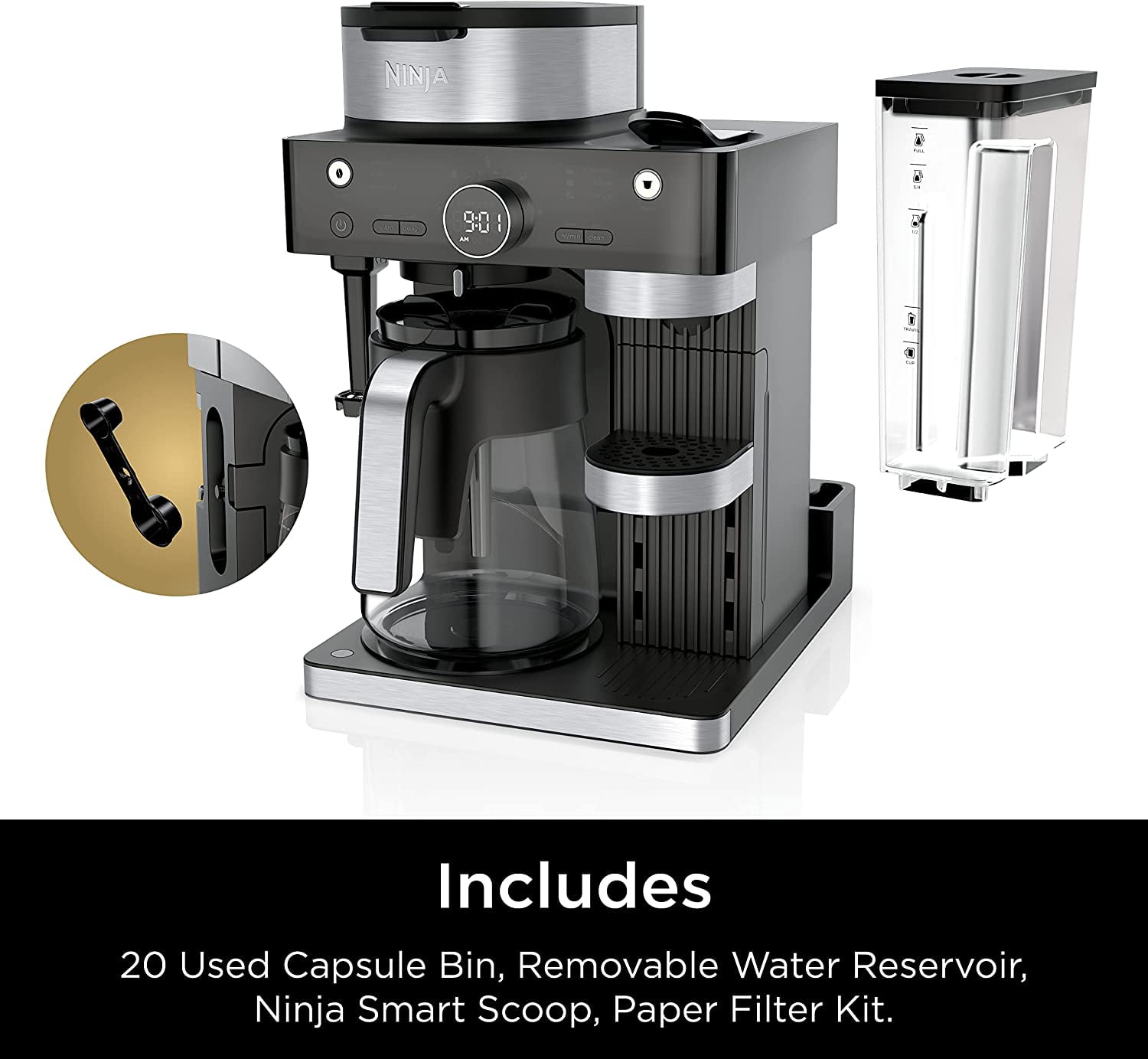 Ninja 12c/Single-Serve Espresso & Coffee Barista System–CFN601 New Factory  Seald 622356593748