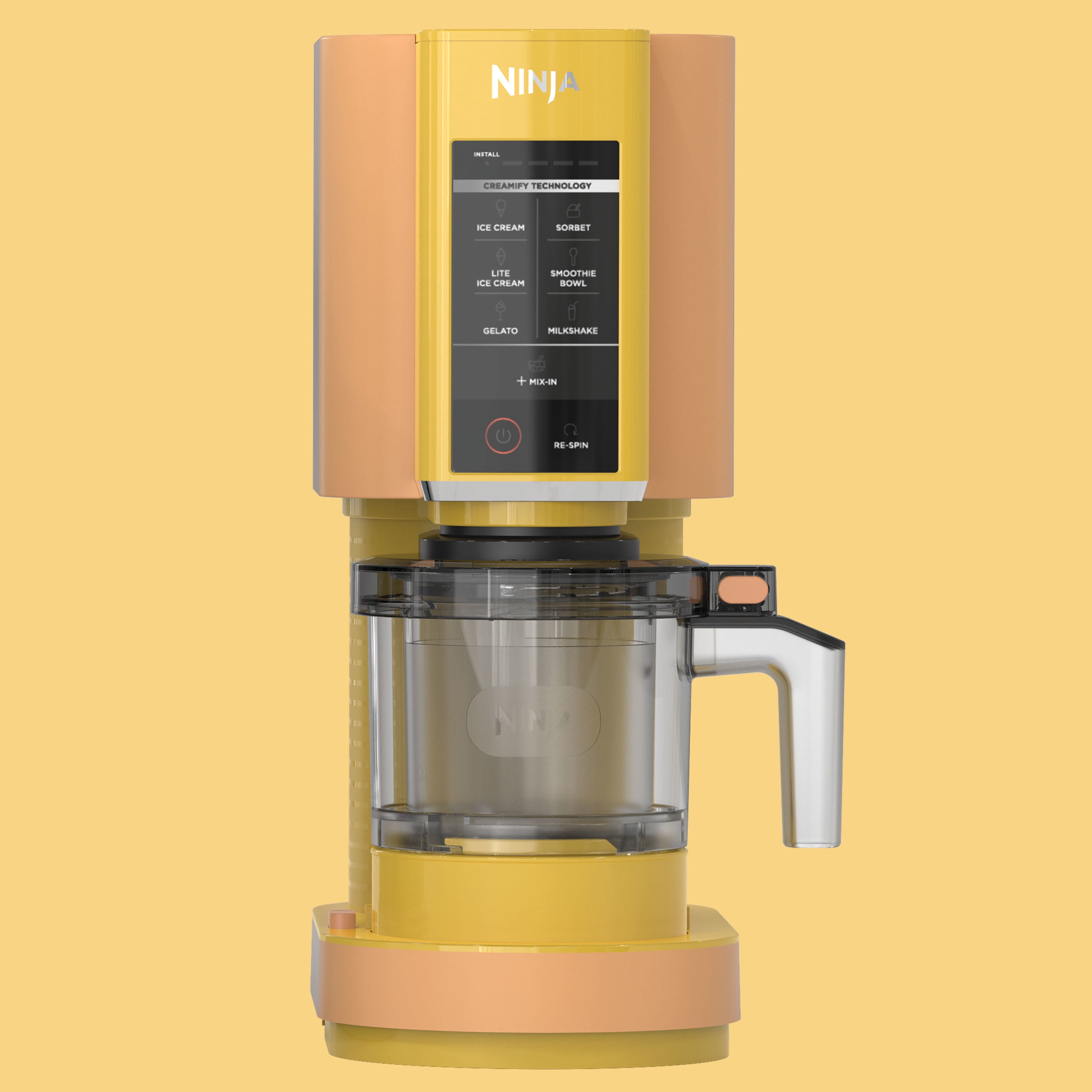 Ninja CREAMi, Ice Cream, Gelato, Milkshake, Sorbet, Smoothie Bowl, and Lite Ice Cream Maker, 7 One-Touch Programs, Apricot Orange