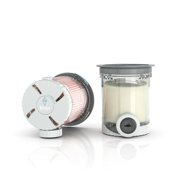 Ninja CREAMi Swirl Pints and Lids - 2 Pack, Compatible with NC700 Series Ninja CREAMi Swirl Ice Cream & Soft Serve Makers, BPA-Free & Dishwasher Safe, Grey Lids, XSK7PNTLD2