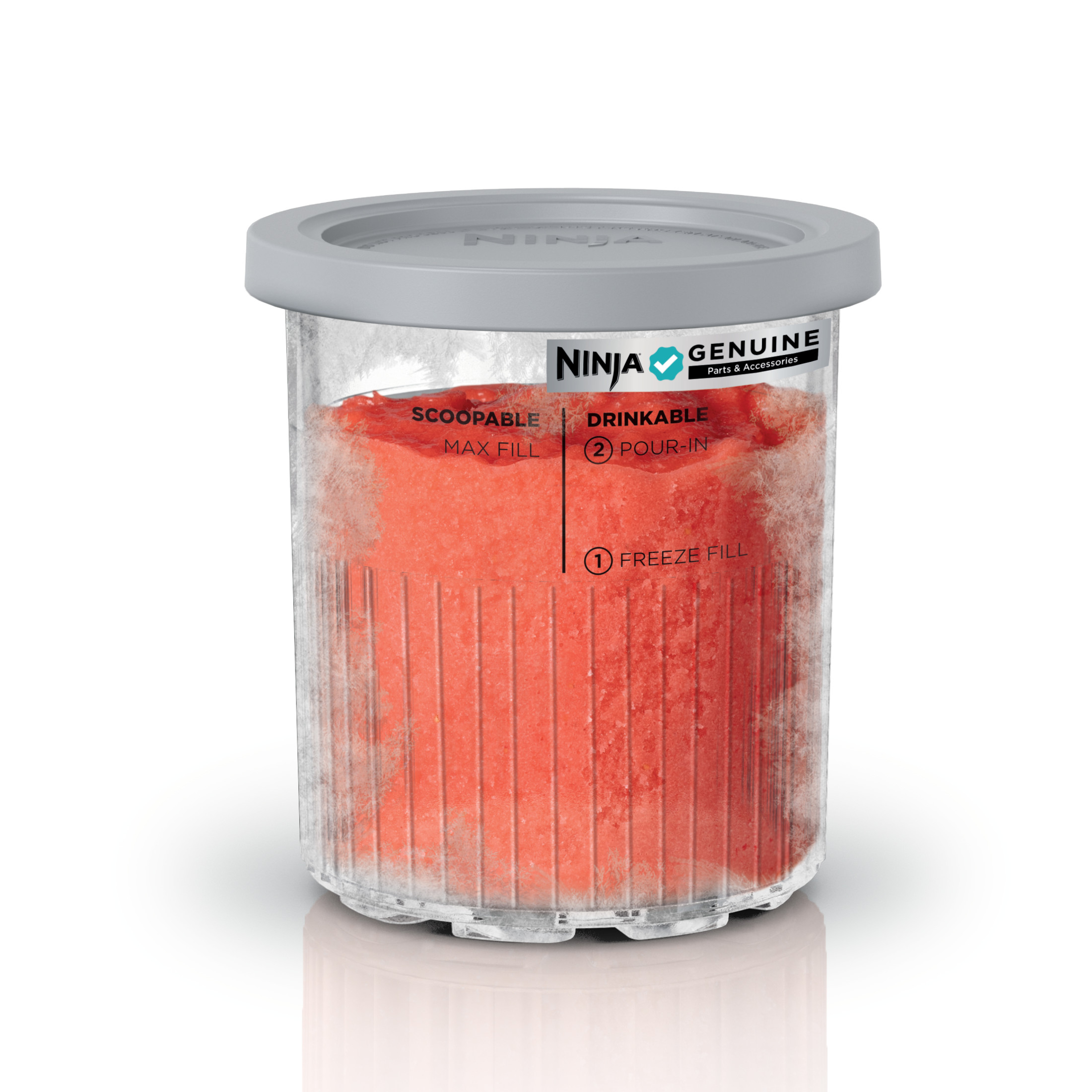 Tina y tapa Ninja CREAMi XL, compatible con Ninja CREAMi NC500, serie de máquinas de helado XL Deluxe, XSK5PNTLD1 gris