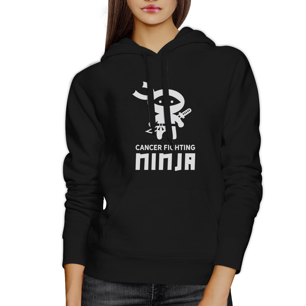 Ninja Cancer Fighting Black Hoodie October Breast Cancer Awareness