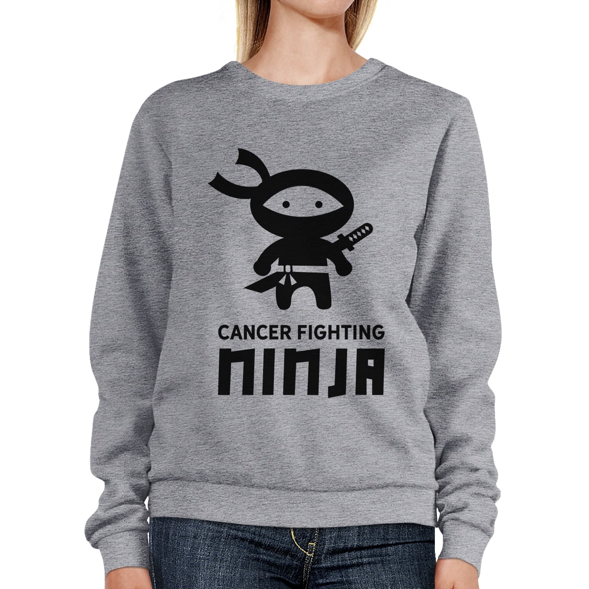 Ninja Cancer Fighting Sweatshirt October Breast Cancer Awareness