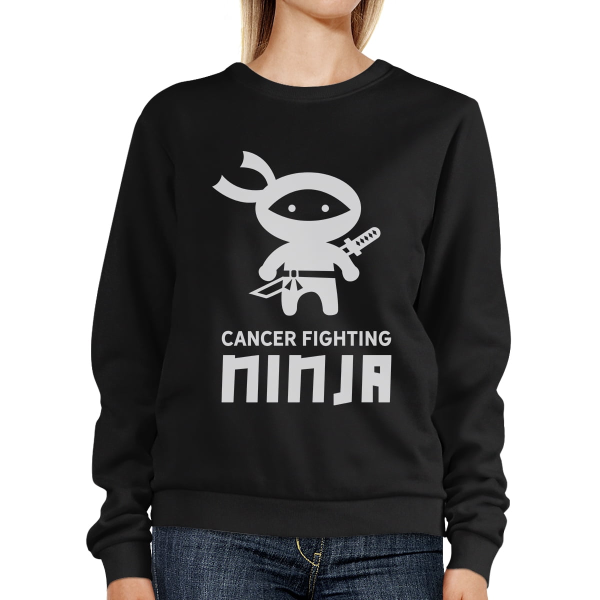 Ninja Cancer Fighting Sweatshirt October Breast Cancer Awareness