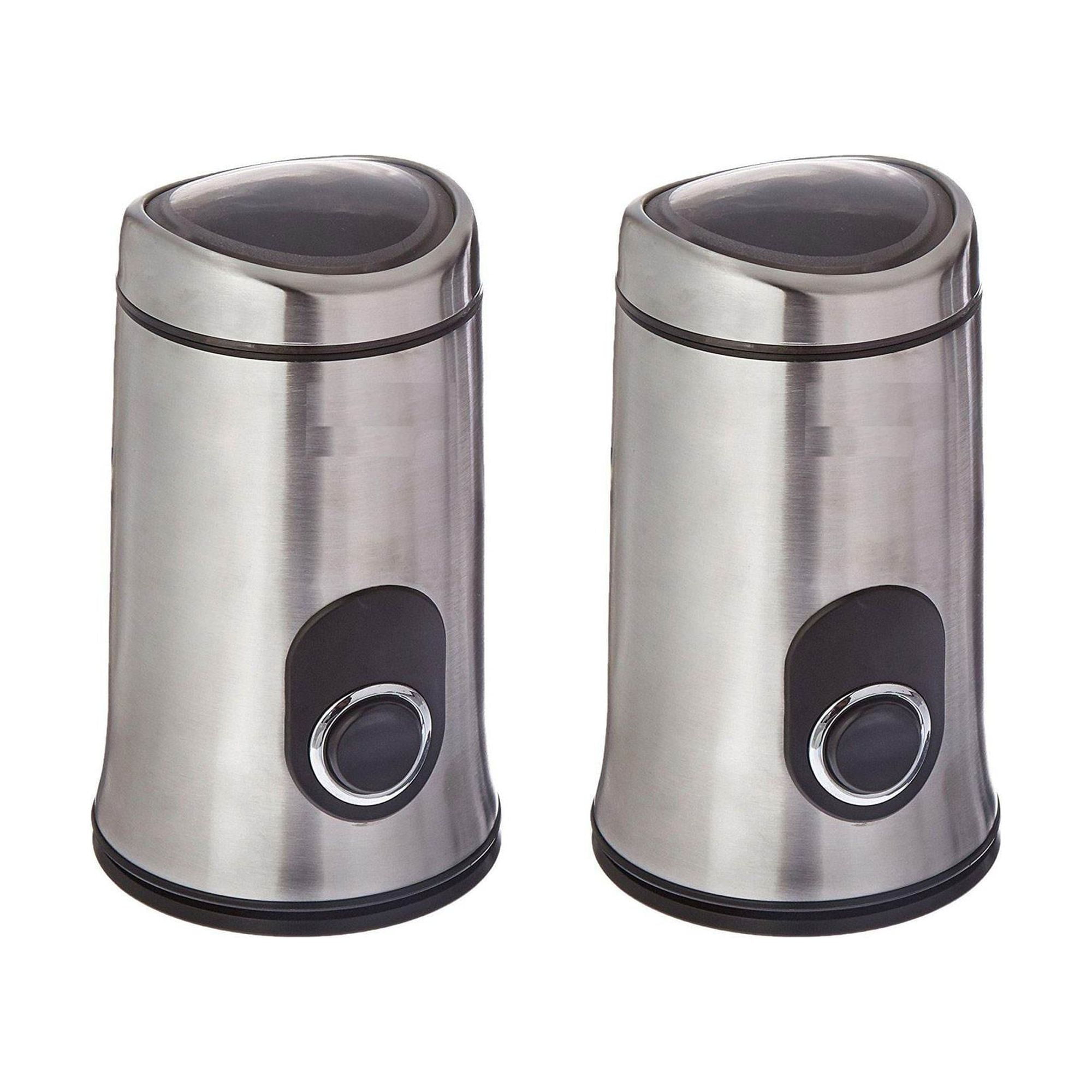 Ninja Coffee Bar Stainless Steel Safety Lock Push-Button Bean Grinder (2  Pack) 