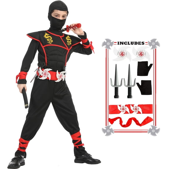 Ninja Costume Kids Ninja Muscle Costumes Boys Ninja Set Accessories Best Children Gift