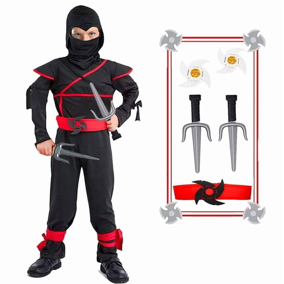 Ninja Costume Kids Ninja Muscle Costumes Boys Ninja Set Accessories Best Children Gift(kids)