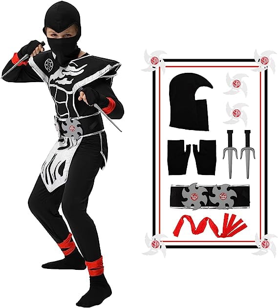 Ninja Costume for Boys Halloween Dress Up Party, Kids Ninja Costume