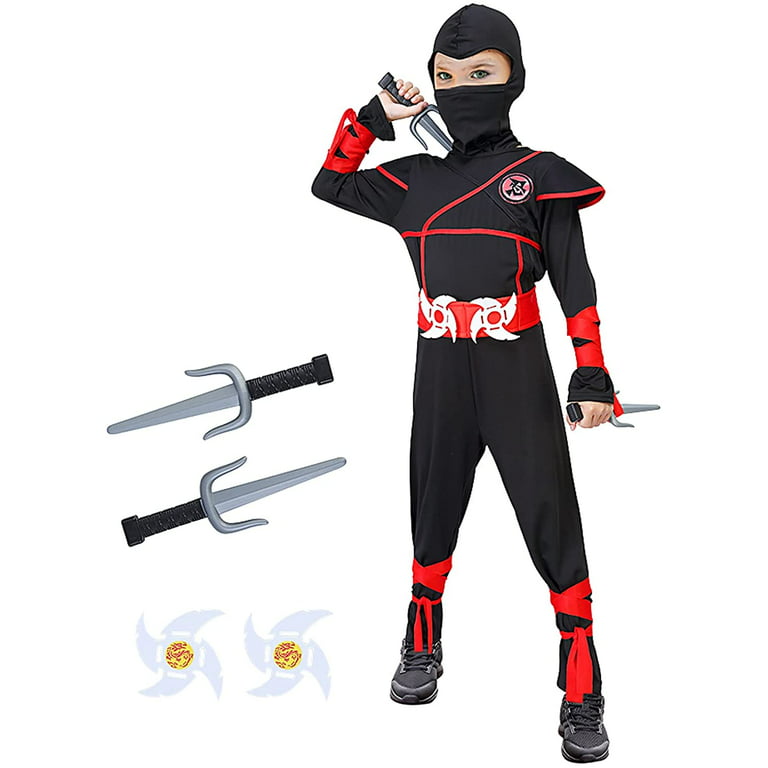 Ninja Costume for Boys, Ninja Costume with Ninja Foam Accessories for Kids  Dress Up Party 