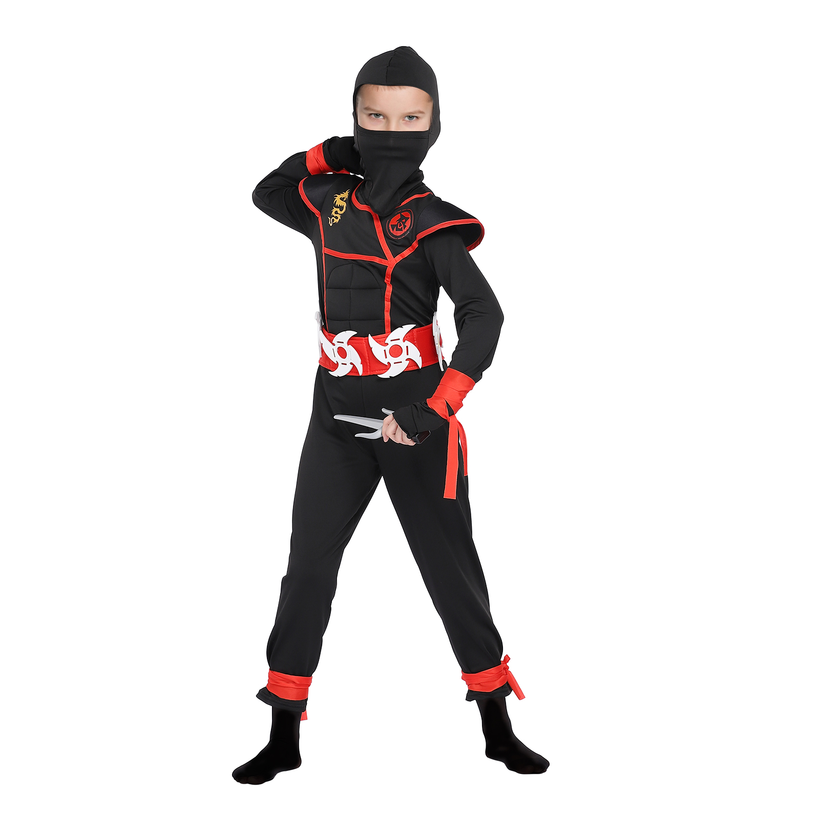 Ninja Costume for Kids, Halloween Dress Up Cosplay Ninja Costume Set