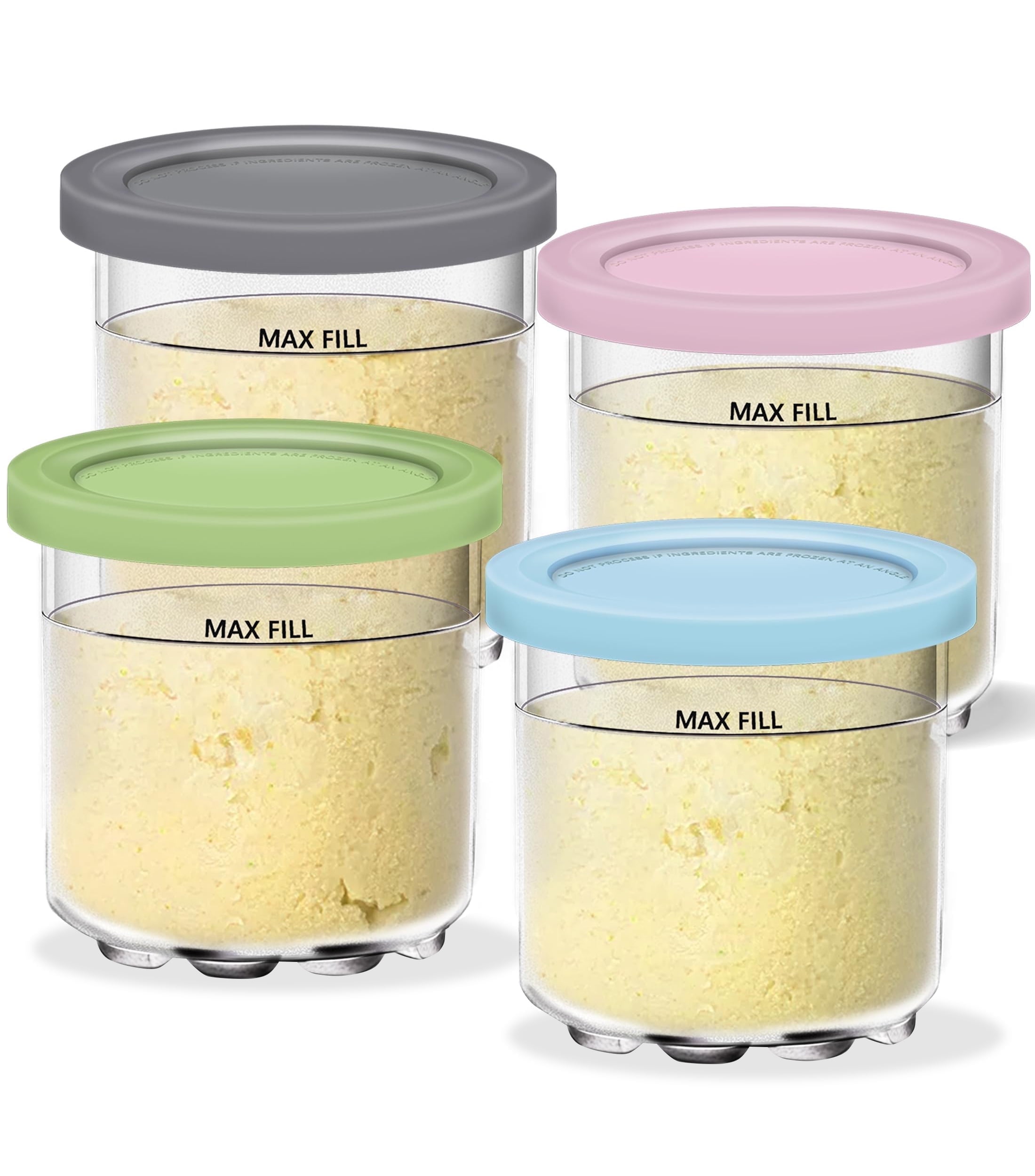 Harjon Ninja Creami Pints and Lids, 16oz Replacement Containers