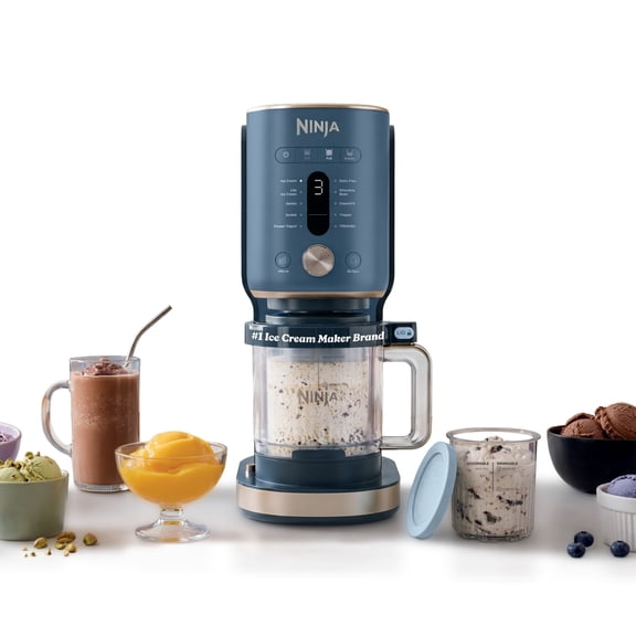 Ninja Creami XL Ice Cream Maker, Sorbet, Milkshakes, Frozen Yogurt, Dairy Free, 11 One-Touch Programs, (2) 24 Oz Family-Sized Tubs & Lids, NC601 Navy