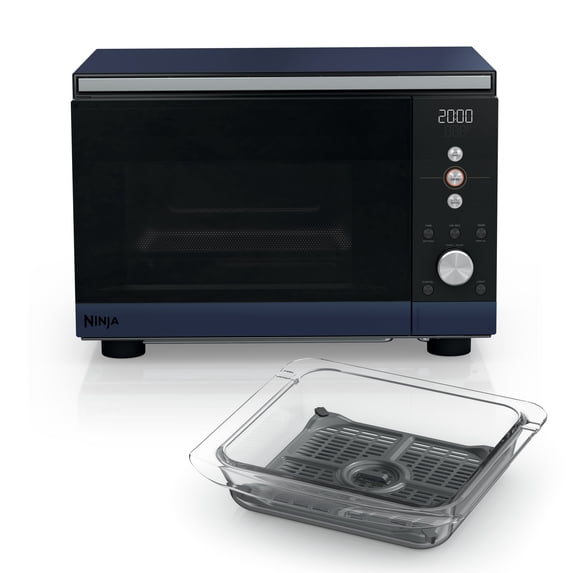 Ninja Crispi Microwave and Air Fryer with FusionCrisp, 14-in-1, 1000W, 0.9 Cu. Ft., Max Crisp, Roast, Bake, Broil, 8 Microwave Presets, Popcorn, Defrost, and more, MW101BL1 Cyberspace