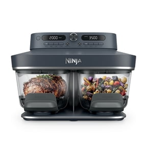 Ninja Crispi DualZone Air Fryer, Glass Container with Lid, Portable, Dishwasher Safe, DD101BL1 Blue