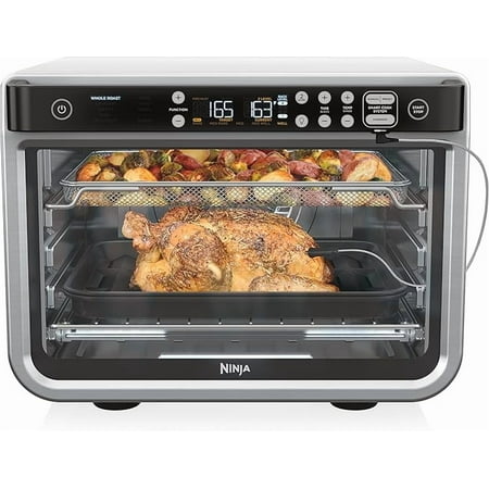 Ninja - Foodi 10-in-1 Smart XL Air Fry Oven, Countertop Convection Oven with Dehydrate & Reheat Capability - Stainless Silver