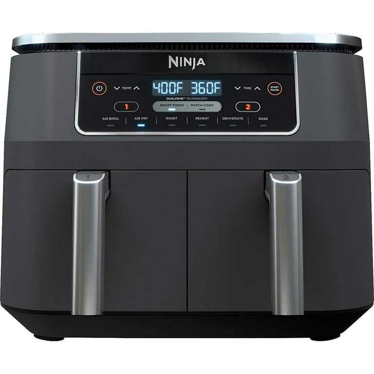 Ninja DZ201 Foodi 8 Quart 6-in-1 DualZone 2-Basket Air Fryer with 2  Independent Frying Baskets, Match Cook & Smart Finish to Roast, Broil,  Dehydrate 