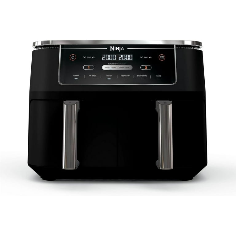 Ninja DZ302 Foodi 10 qt. 6 in 1 DualZone Smart XL Air Fryer with 2 Independent Baskets Match Cook Smart Finish to Air Fry Air Broil Roast Bake Dehydrate Keep Warm Black New