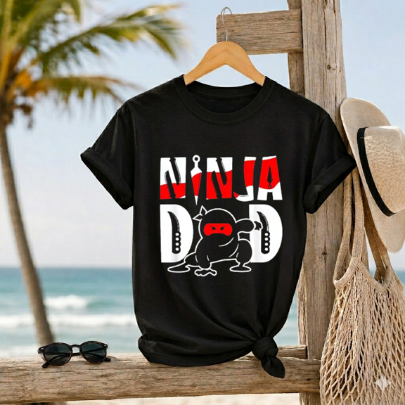 Ninja Dad Best Daddy Ever Fatherhood Fathers Day Papa Warrior Unisex T-Shirt, up to size 5XL