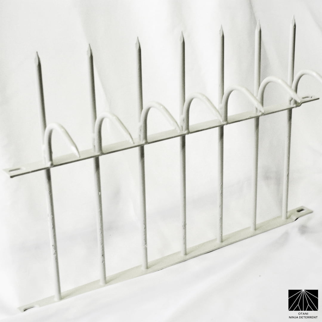 Ninja Deterrent™ | Fence Spikes Wall Spikes Anti Climb Security Guard| Classic Shinobi Gaeshi H340 Single Bladed 0.5m White | Bird Spikes