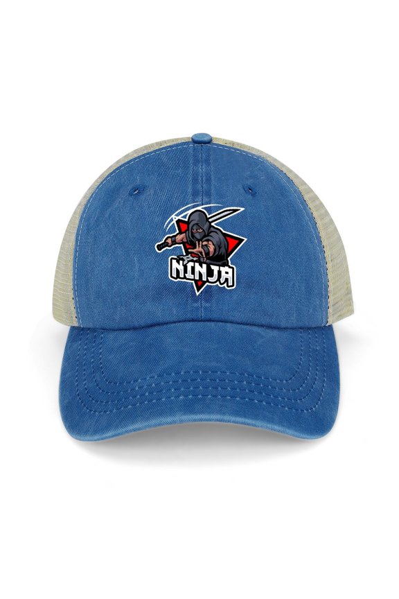 Ninja Disguise Dark Blue Baseball Cap for Men Women, Adjustable Snapback Hats Trucker Hat