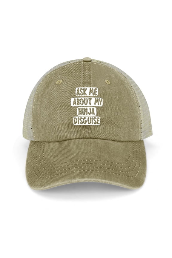 Ninja Disguise Khaki Baseball Cap for Men Women, Adjustable Snapback Hats Trucker Hat