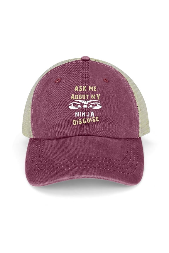 Ninja Disguise Wine Red Baseball Cap for Men Women, Adjustable Snapback Hats Trucker Hat