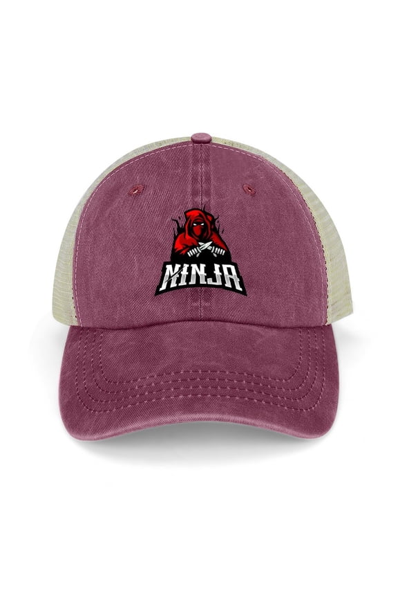Ninja Disguise Wine Red Baseball Cap for Men Women, Adjustable Snapback Hats Trucker Hat