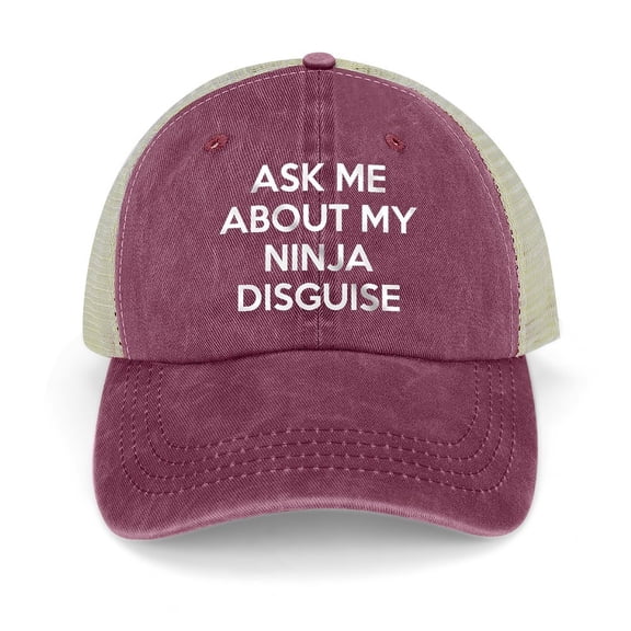 Ninja Disguise Wine Red Baseball Cap for Men Women, Adjustable Snapback Hats Trucker Hat