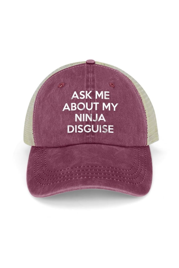 Ninja Disguise Wine Red Baseball Cap for Men Women, Adjustable Snapback Hats Trucker Hat