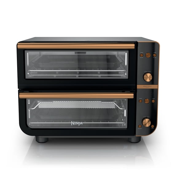 Ninja Double Oven Pro Smart XL Countertop Oven & Air Fryer, 12-in-1, XL Family Sized, Smart Finish with DualZone Technology, DCT801BK Onyx