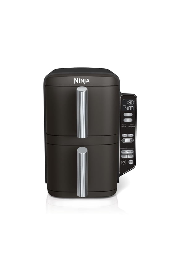 DoubleStack Air Fryer 8-Qt, 2 Baskets, Cook 4 Foods at Once, Space Saving, 4-in-1, SL200 Black