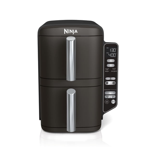 Ninja DoubleStack Air Fryer 8-Qt, 2 Baskets, Cook 4 Foods at Once, Space Saving, 4-in-1, SL200 Black