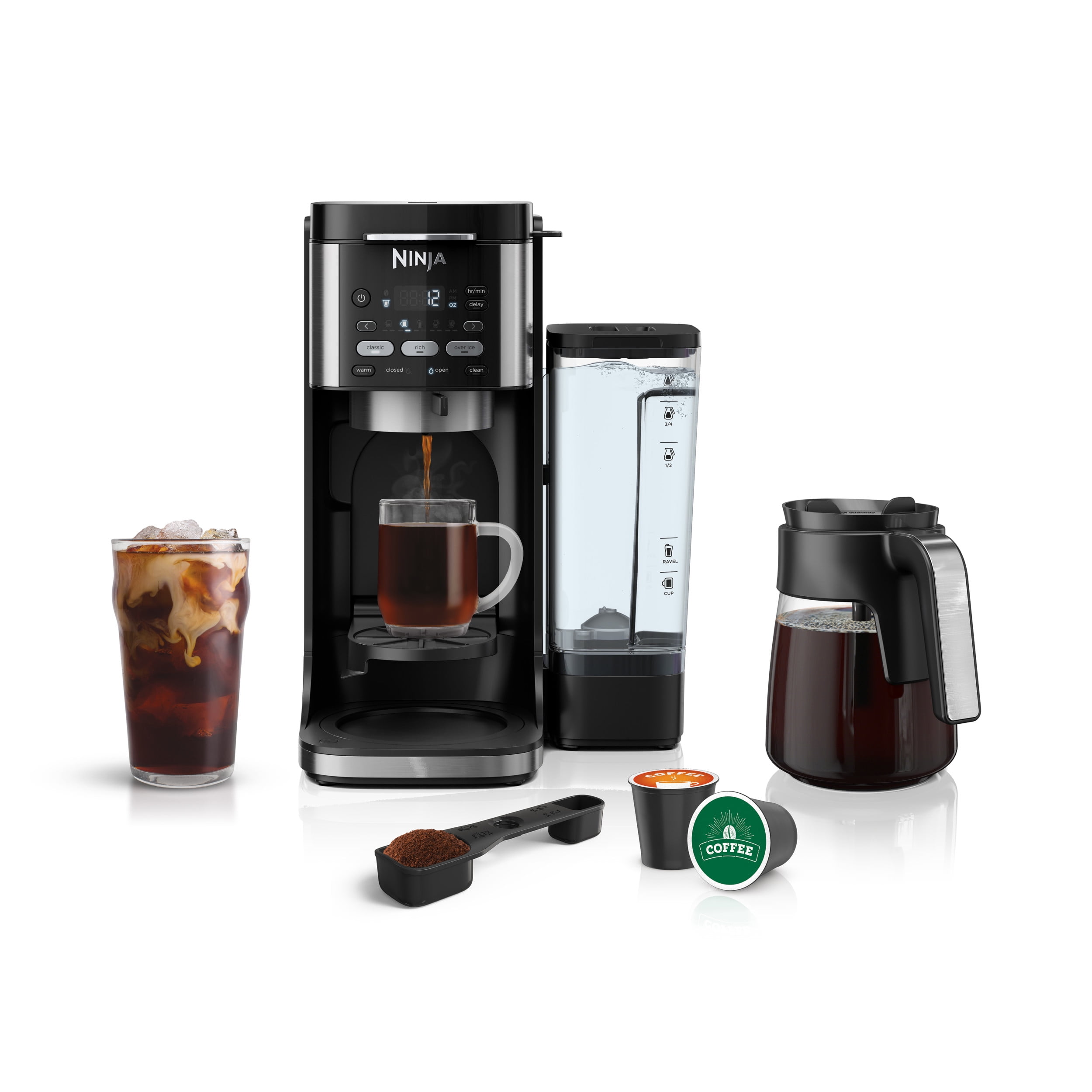Ninja DualBrew Hot \u0026 Iced Coffee Maker, Single-Serve, compatible with K-Cups \u0026 12-Cup Drip Coffee Maker, CFP101