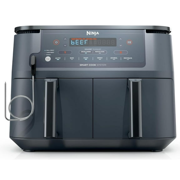 Ninja DualZone 10Qt Air Fryer with Smart Thermometer  10-in-1 Cooking, Healthy Meals, Less Oil