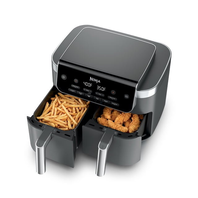 Ninja DualZone Pro Air Fryer 8-Qt, 2 Baskets, Smart Finish, Cook 2 Foods at Once, 4-in-1, DZ800 Black