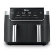 Ninja DualZone Air Fryer 8-Qt, 6-in-1, 2 Baskets, Smart Finish & Match Cook, Air Fry Roast Bake, DZ801 Gray