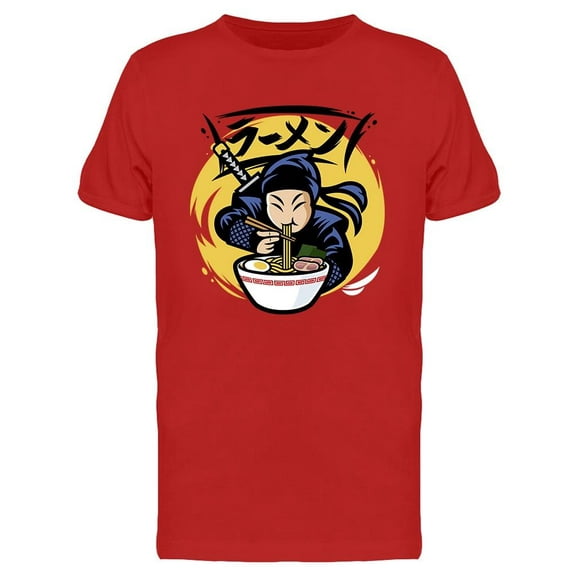 Ninja Eating Ramen T-Shirt Men -Image by Shutterstock, Male x-Large