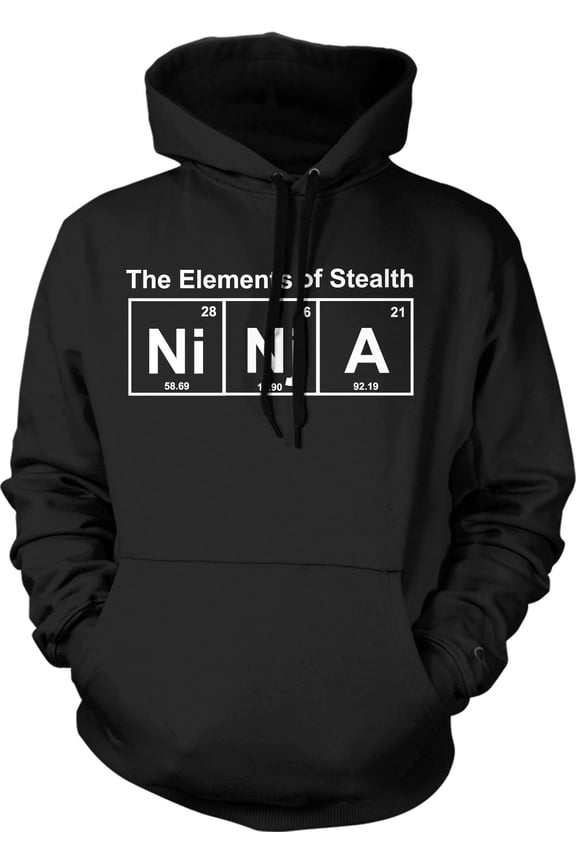 Ninja Element Sweater Funny Science Warrior Novelty Mens Graphic Nerdy Hoodie