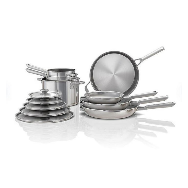 Ninja EverClad 12-Piece Stainless Steel Cookware Set, Oven Safe to