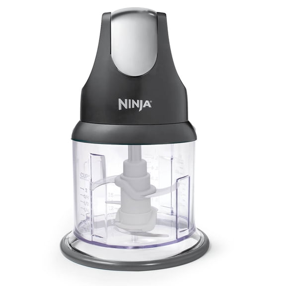 Ninja Express Chop 200 W Food Processor, Mince, Puree, One-Touch, Non-Slip Base, Dishwasher Safe, NJ100WM Black