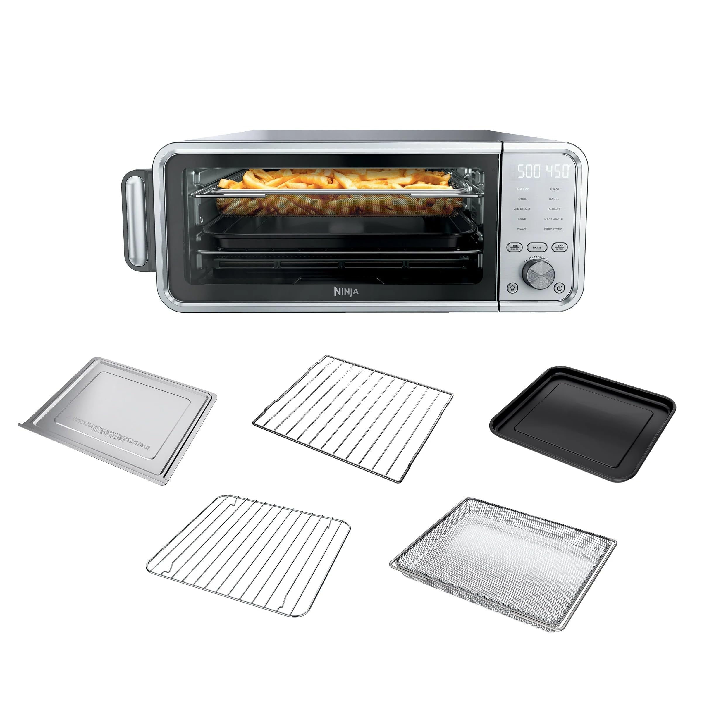 Ninja FT405CO 10-in-1 Digital Air Fry Oven with Extra Large Capacity, Flip Up and Away, Stainless Steel Body, and Temperature Control