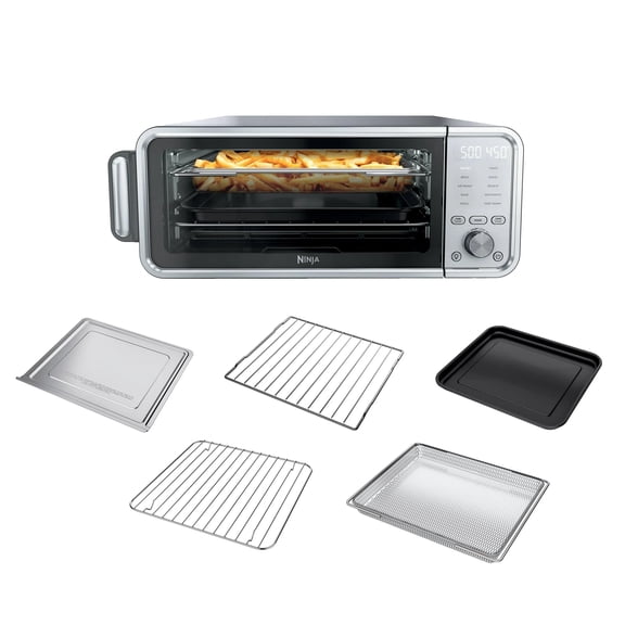 Ninja FT405CO 10-in-1 Digital Air Fry Oven with Extra Large Capacity, Flip Up and Away, Stainless Steel Body, and Temperature Control