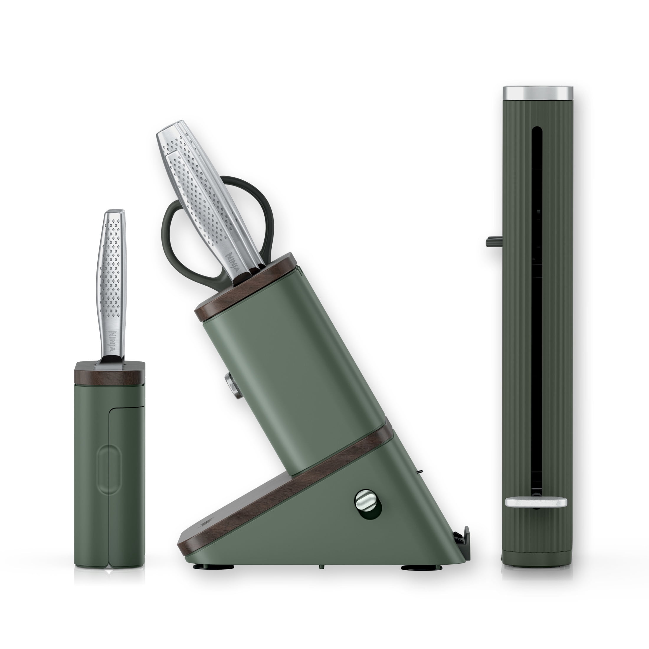 Ninja NeverDull Pro 11-Piece Knife System with Removable Sharpener, Laser-Cut Blades, WK62011GN6, Stone Mountain