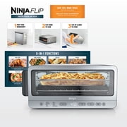 Ninja Flip Toaster Oven & Air Fryer, 8-in-1 Functionality, Storage Space, Air Fry Basket, Sheet Pan, Wire Rack & Removable Crumb Tray, SP151 Stainless