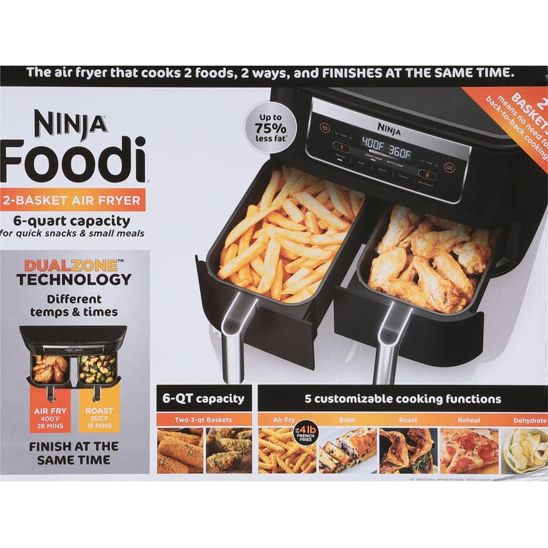 FOODI® 2-BASKET AIR FRYER, Meet the first air fryer with two independent  cooking baskets., By Ninja Kitchen