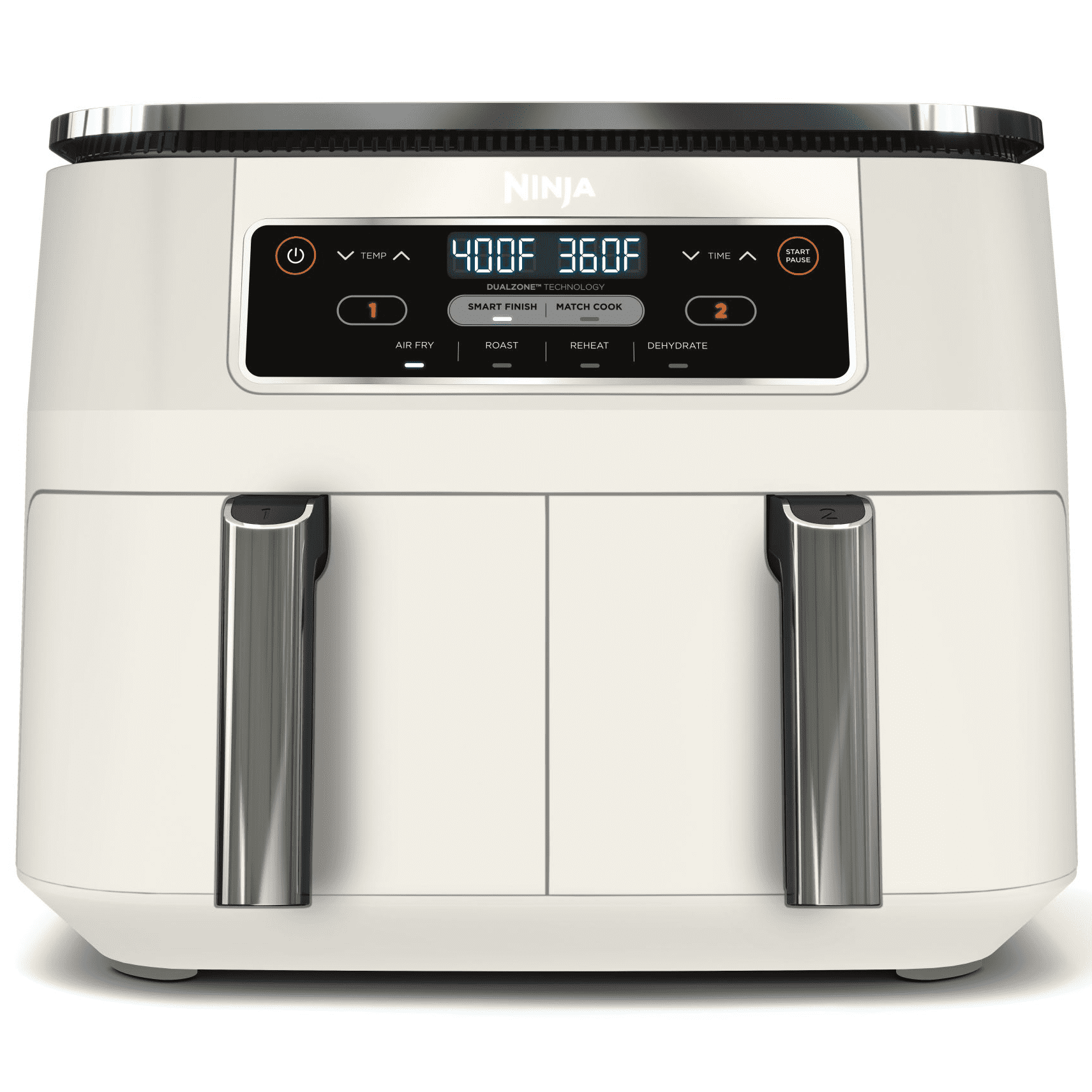 Ninja Foodi 4-in-1 Air Fryer, 8-Qt 2-Basket DualZone FlexBasket, DualZone Technology, 4 Functions, Smart Finish Cook 2 Foods 2 Ways, DZ100WMWH Dove